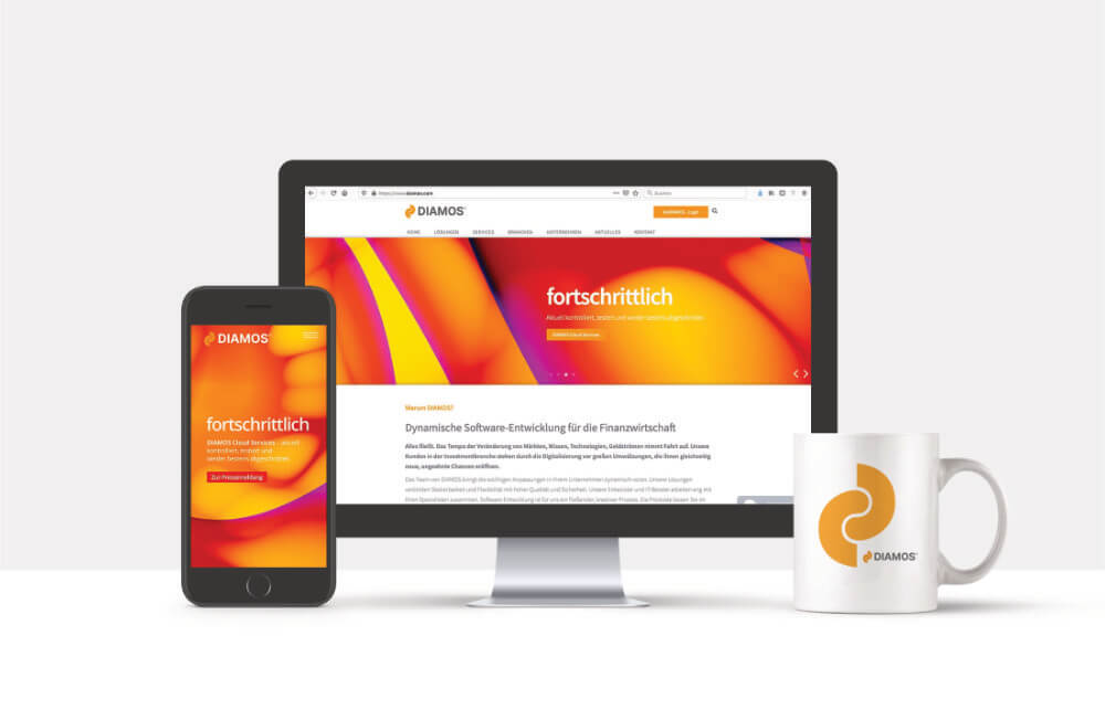 DIAMOS – Corporate Design und Website von Brandangels